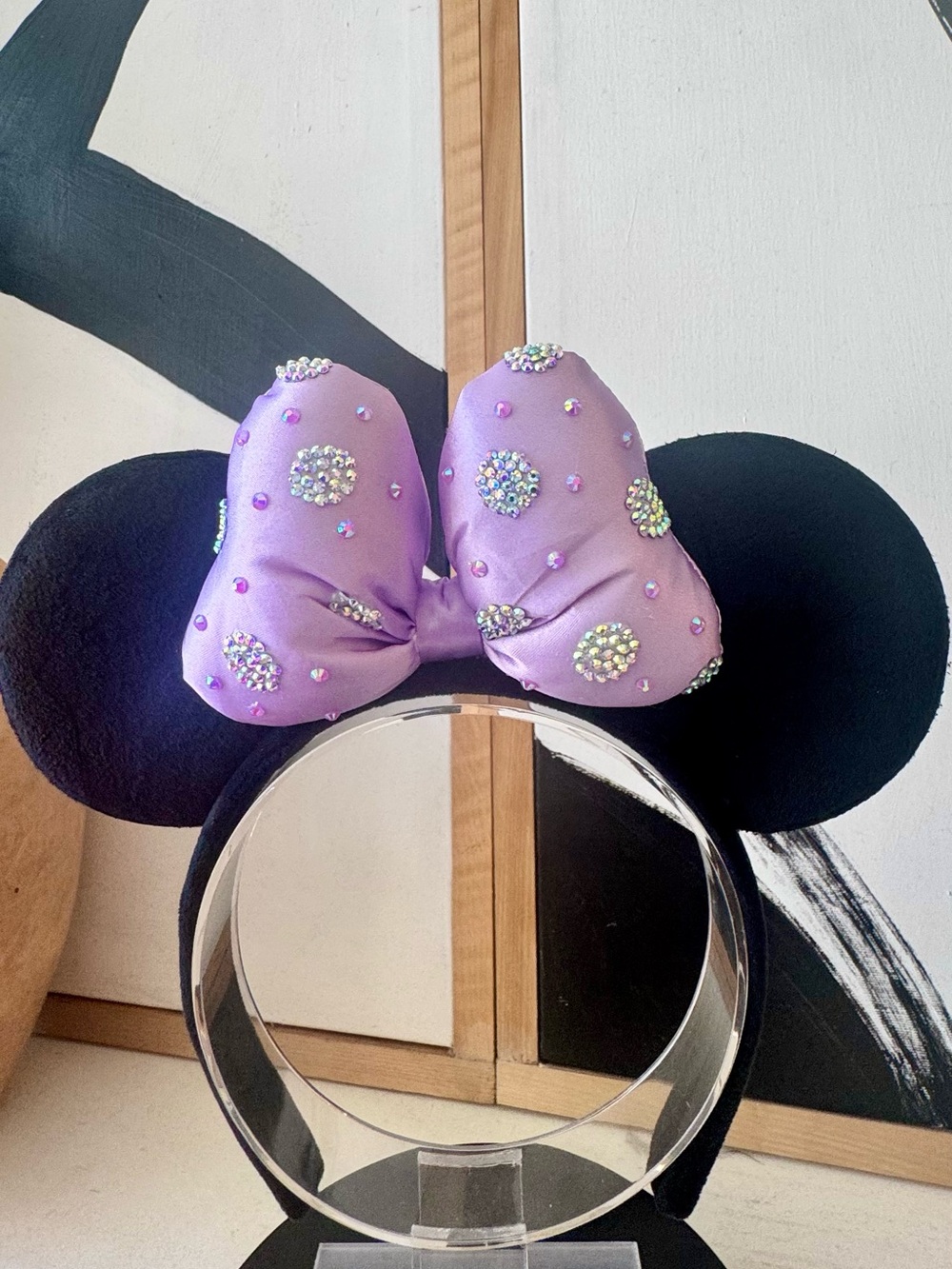 Black and Purple Mouse Ears Headband
